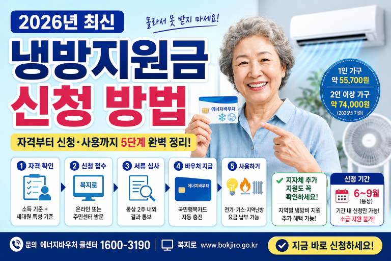 2026년 여름 냉방비 지원, 신청 안 하면 그냥 손해입니다