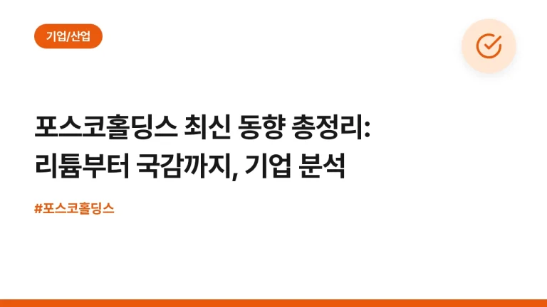 포스코홀딩스 최신 동향 총정리: 리튬부터 국감까지, 기업 분석